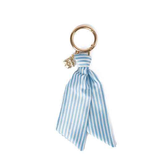Blue Stripe Satin Keychain