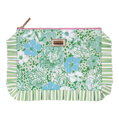 Lilly Pulitzer Mint Condition Burst of Joy Ruffle Pouch