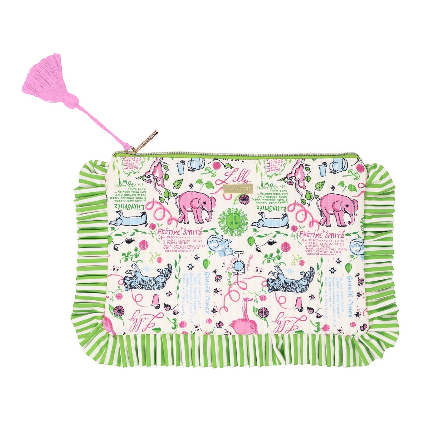 Lilly Pulitzer Celebrate with Lilly Quilted Ruffle Pouch