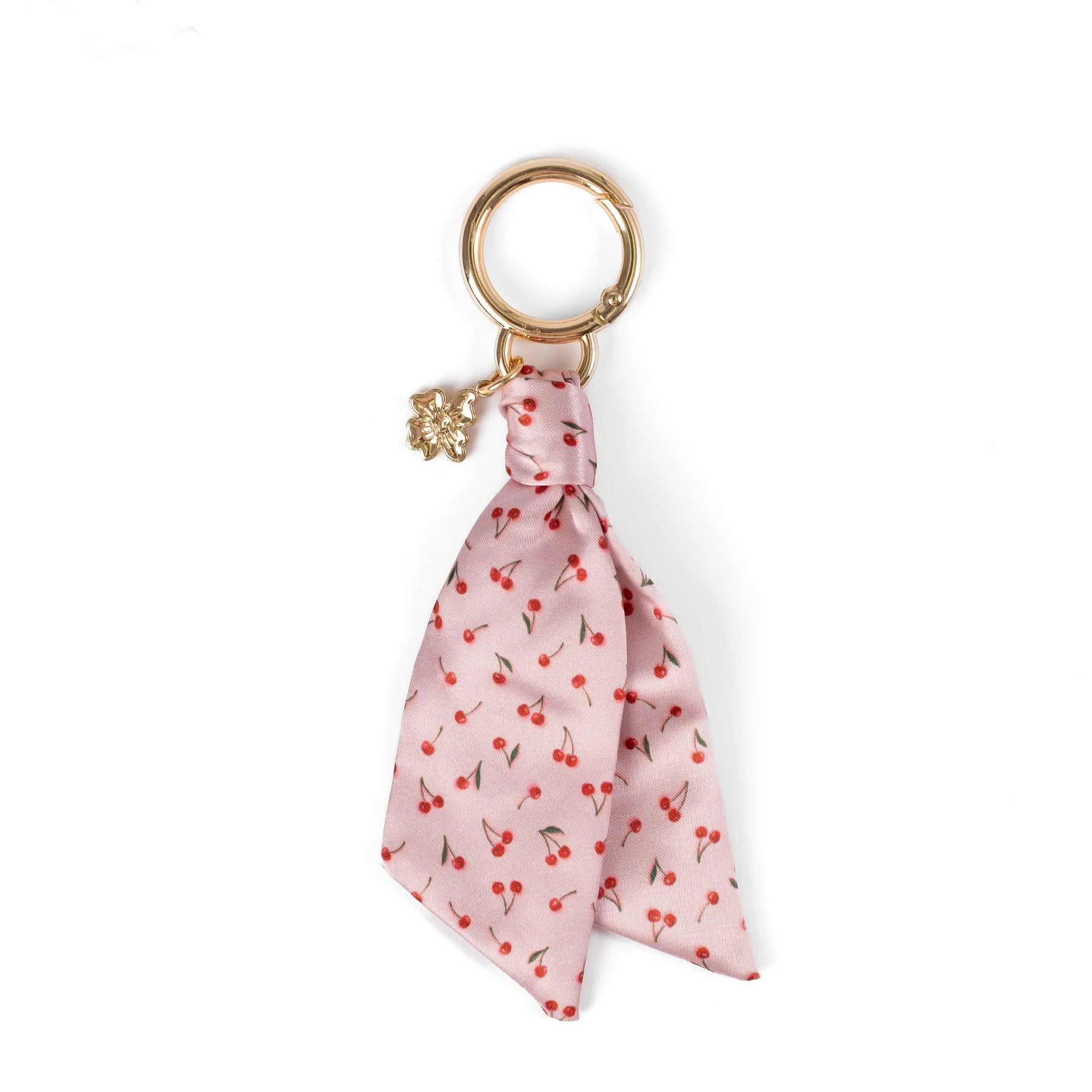 Painted Cherries Satin Keychain – Atlantic Blue Canvas