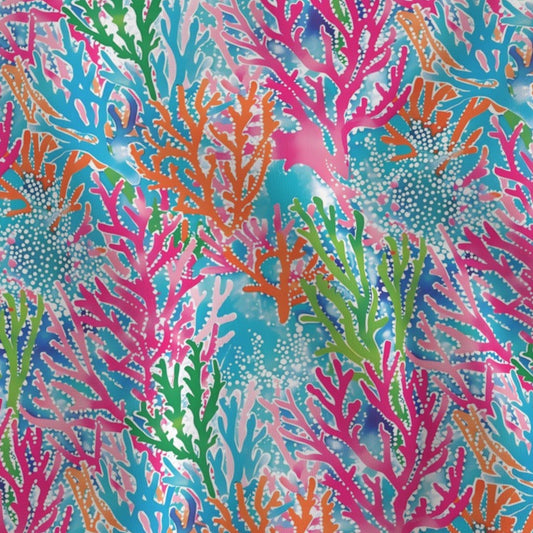 Colorful Coral Fabric