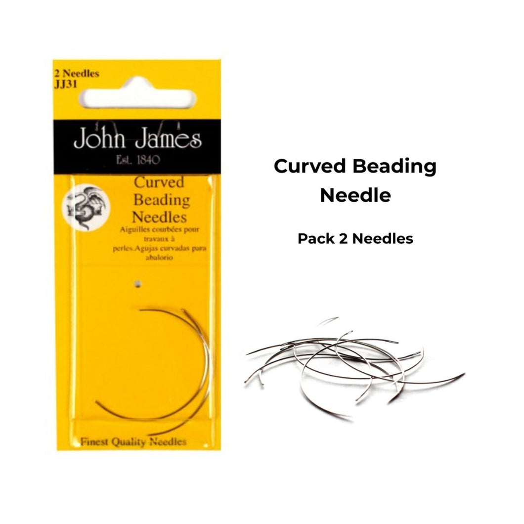 Curved Beading Needles - John James - 2 pack - Atlantic Blue Canvas