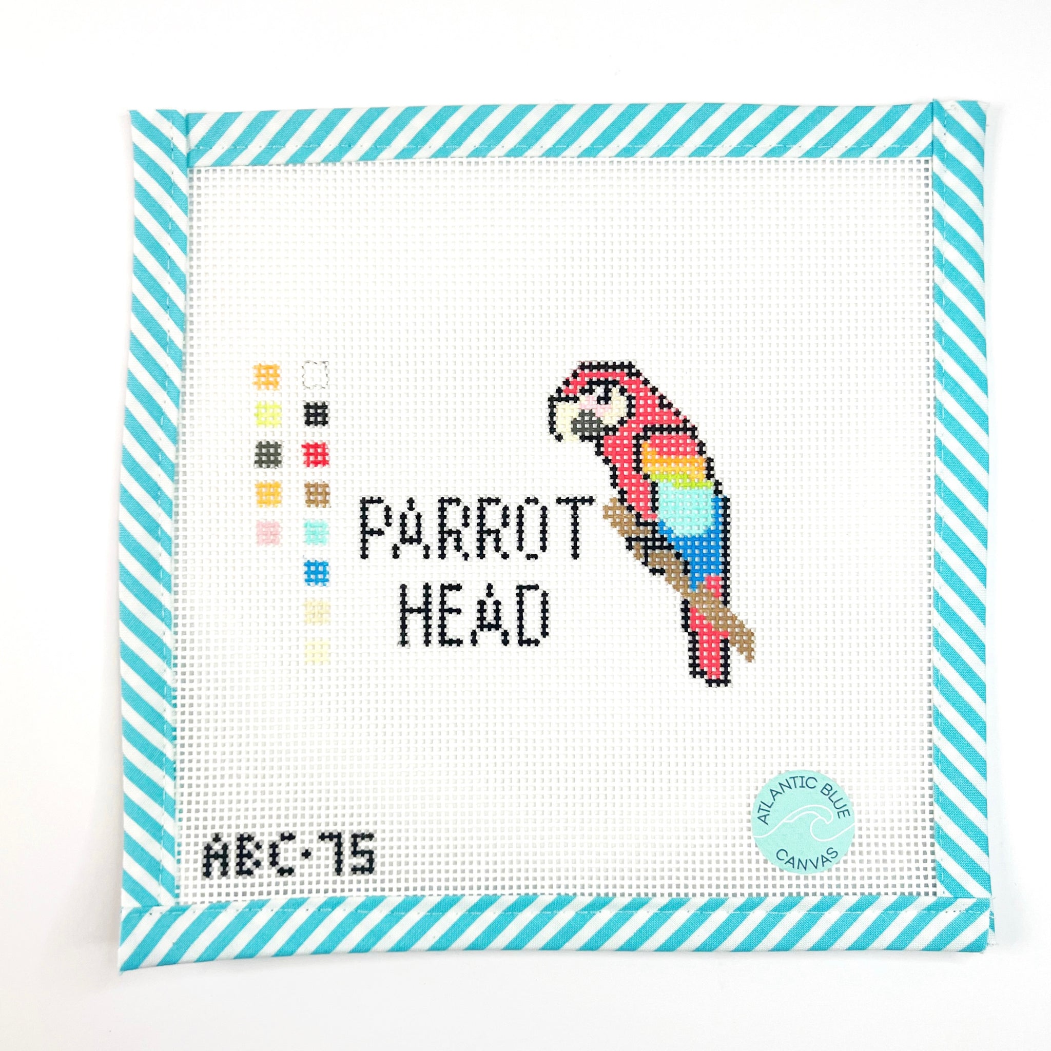 Parrot Head - Atlantic Blue Canvas