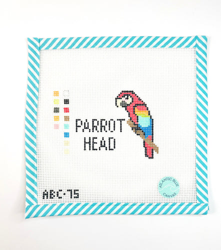 Parrot Head - Atlantic Blue Canvas