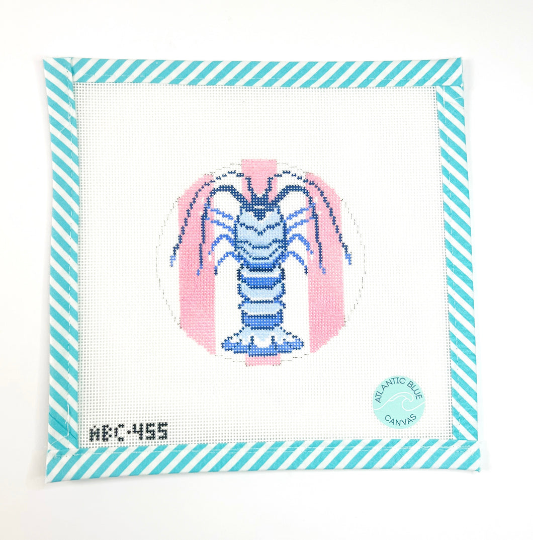 Florida Lobster Round - Pink - Atlantic Blue Canvas