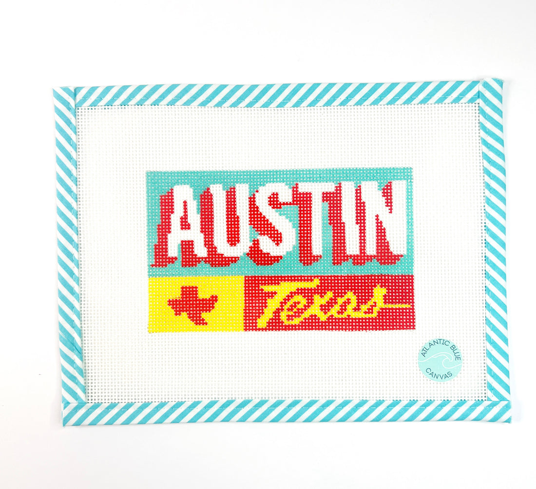 ATX Austin Texas Mural - Atlantic Blue Canvas