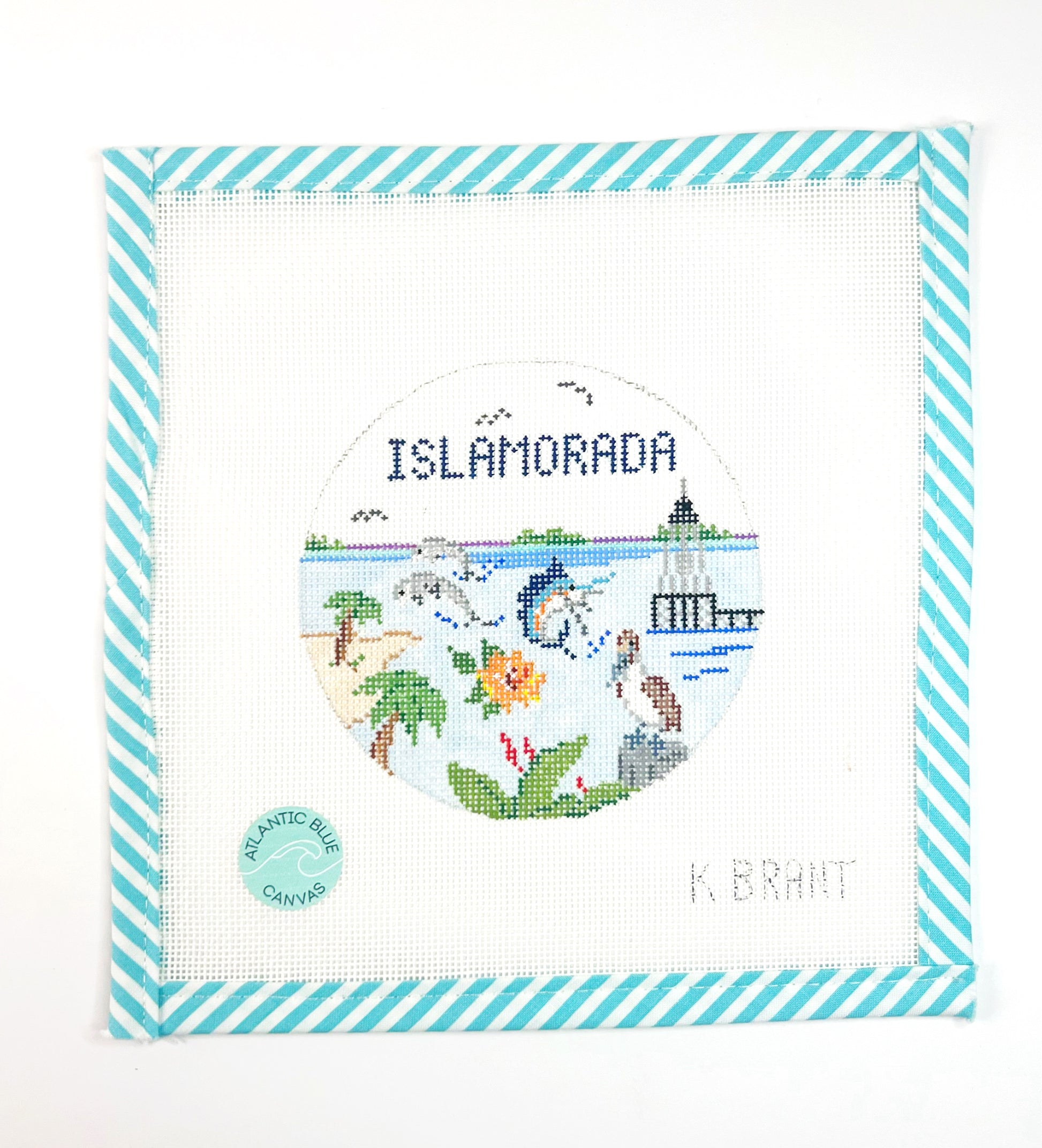 Islamorada Travel Round - Florida Keys - Atlantic Blue Canvas