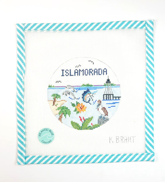 Islamorada Travel Round - Florida Keys - Atlantic Blue Canvas