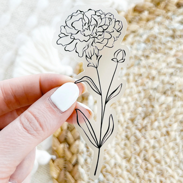 January Birth Month Flower Sticker: Carnation