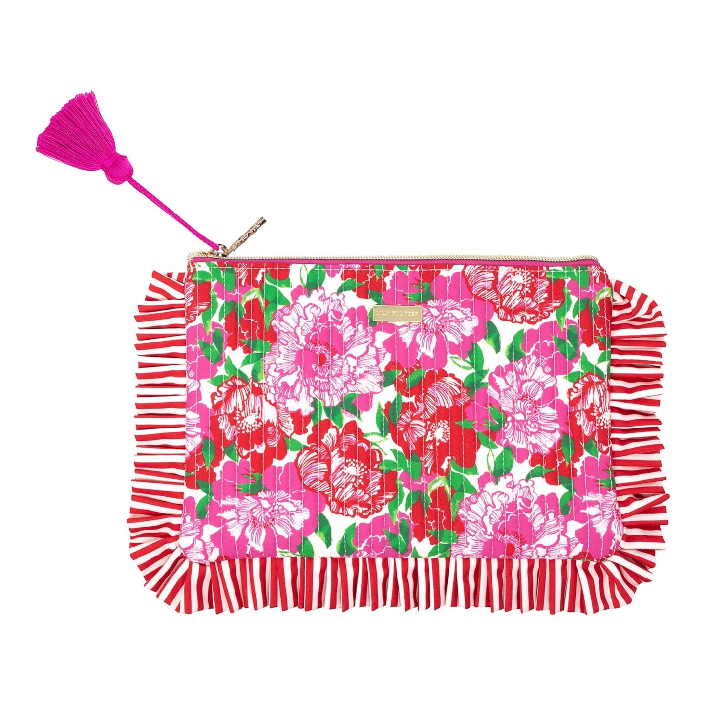 Lilly Pulitzer Maggie's Bouquet Quilted Ruffle Pouch