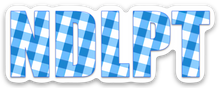 Load image into Gallery viewer, NDLPT Blue Plaid Sticker - Small
