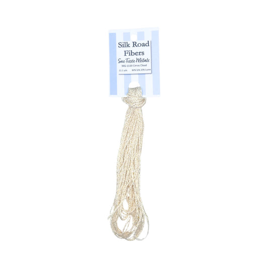Silk Road Fibers - Cirrus Cloud (White with Gold Flakes)
