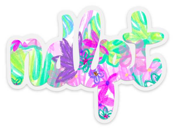 ndlpt Pink & Green sticker - Small