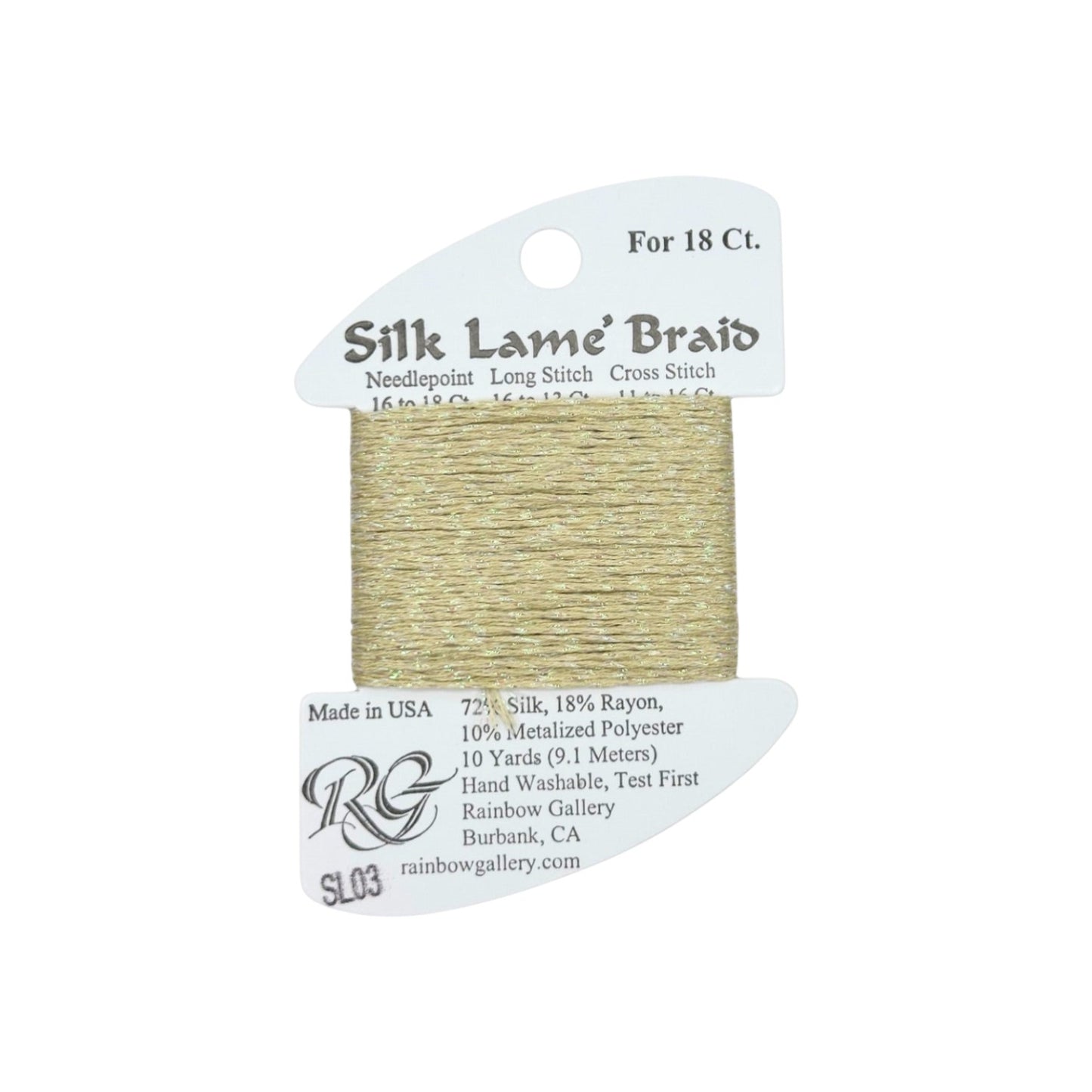 Silk Lame Braid SL03 Ecru