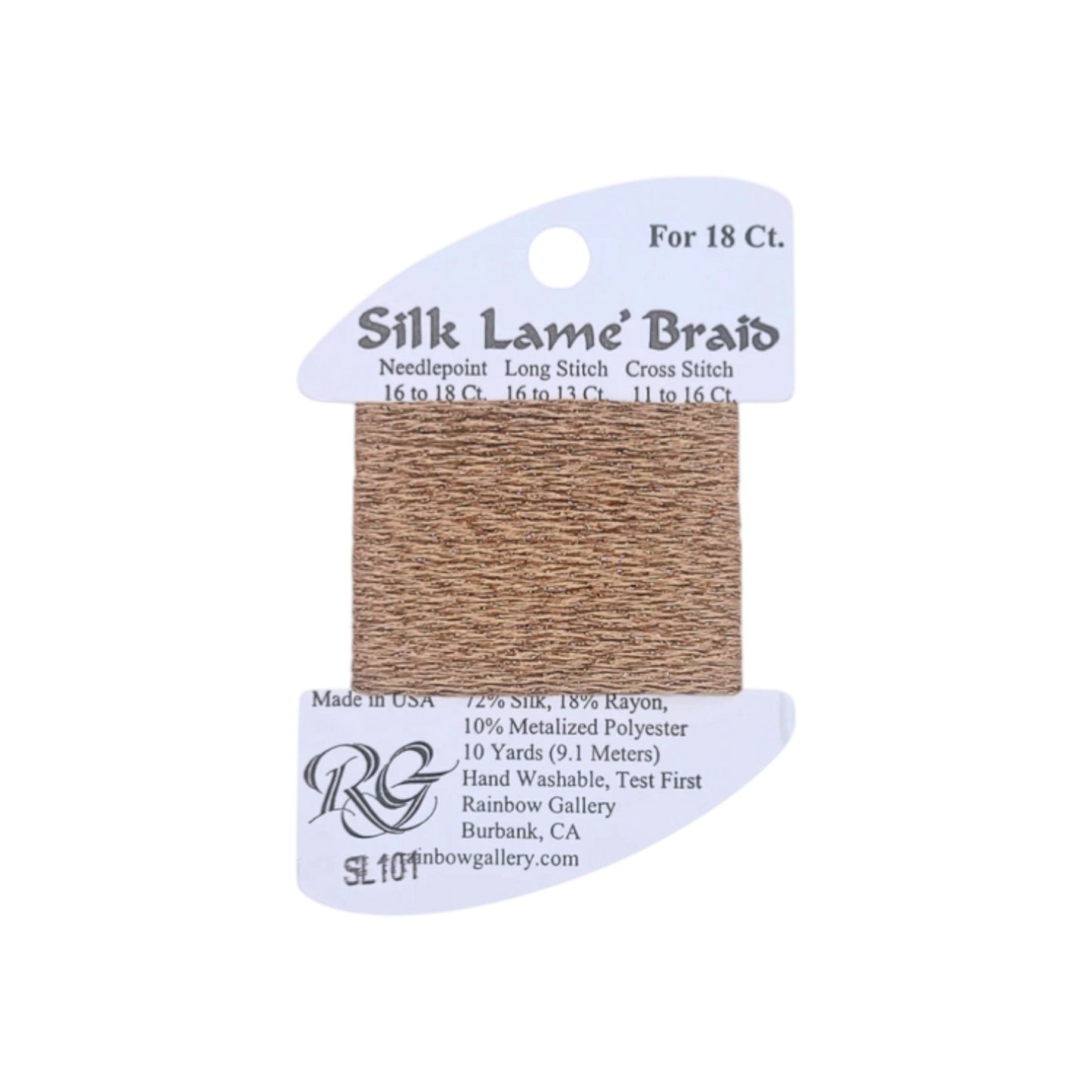 Silk Lame Braid SL101 Honey Bronze