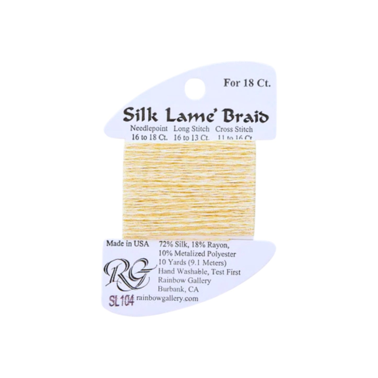 Silk Lame Braid SL104 Soft Yellow