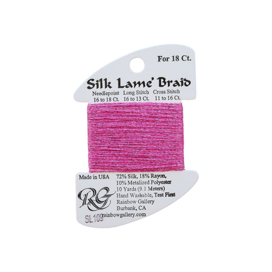 Silk Lame Braid SL109 Med Raspberry