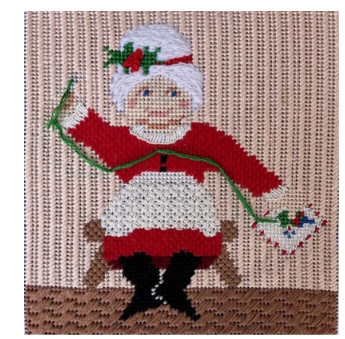 Stitch Guide: Needlepointing Mrs. Claus