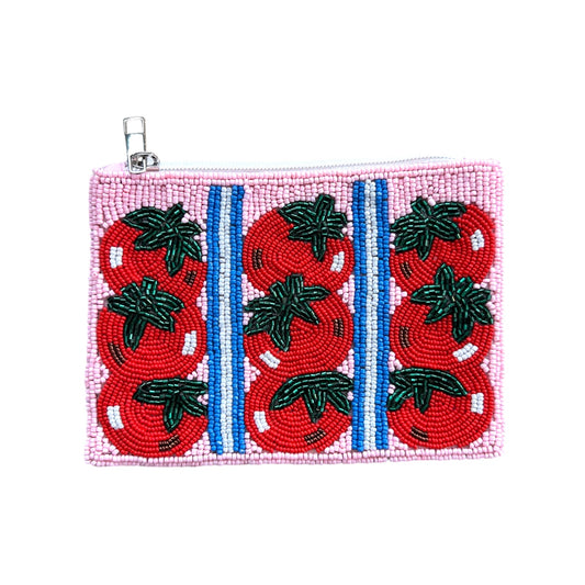 Tomatoes Beaded Coin Wallet