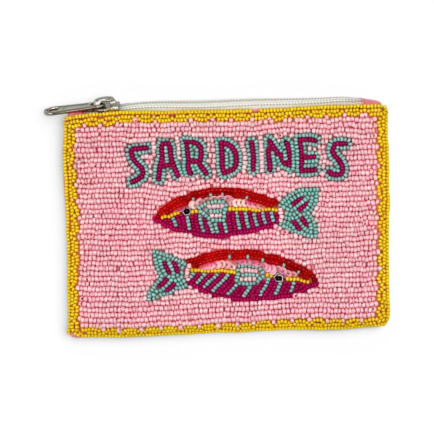 Sardines Beaded Pouch