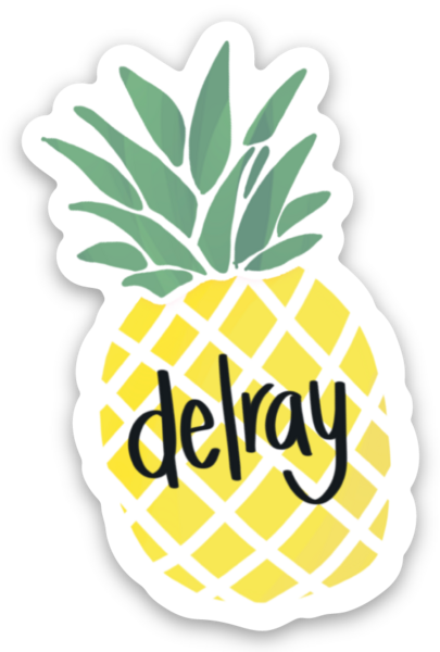 Delray Pineapple Sticker - Atlantic Blue Canvas
