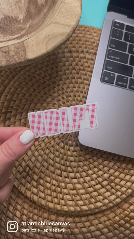 NDLPT Pink Plaid Sticker