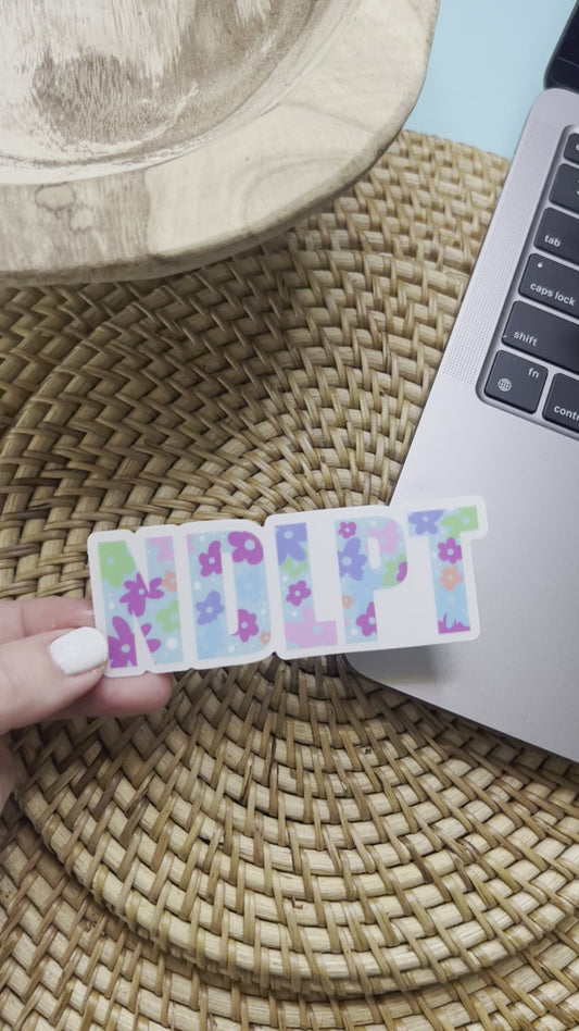 NDLPT Blue Floral Clear Sticker