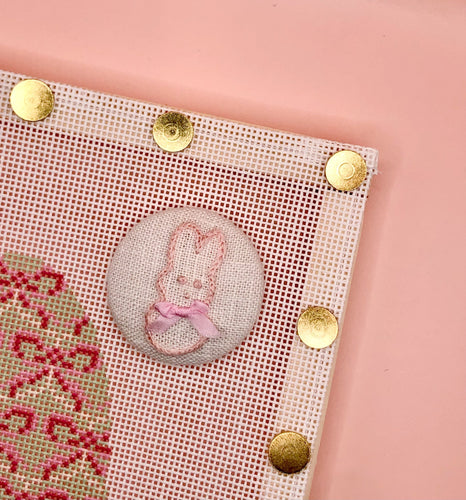 Bunny with Bow Needleminder - Pink - Atlantic Blue Canvas