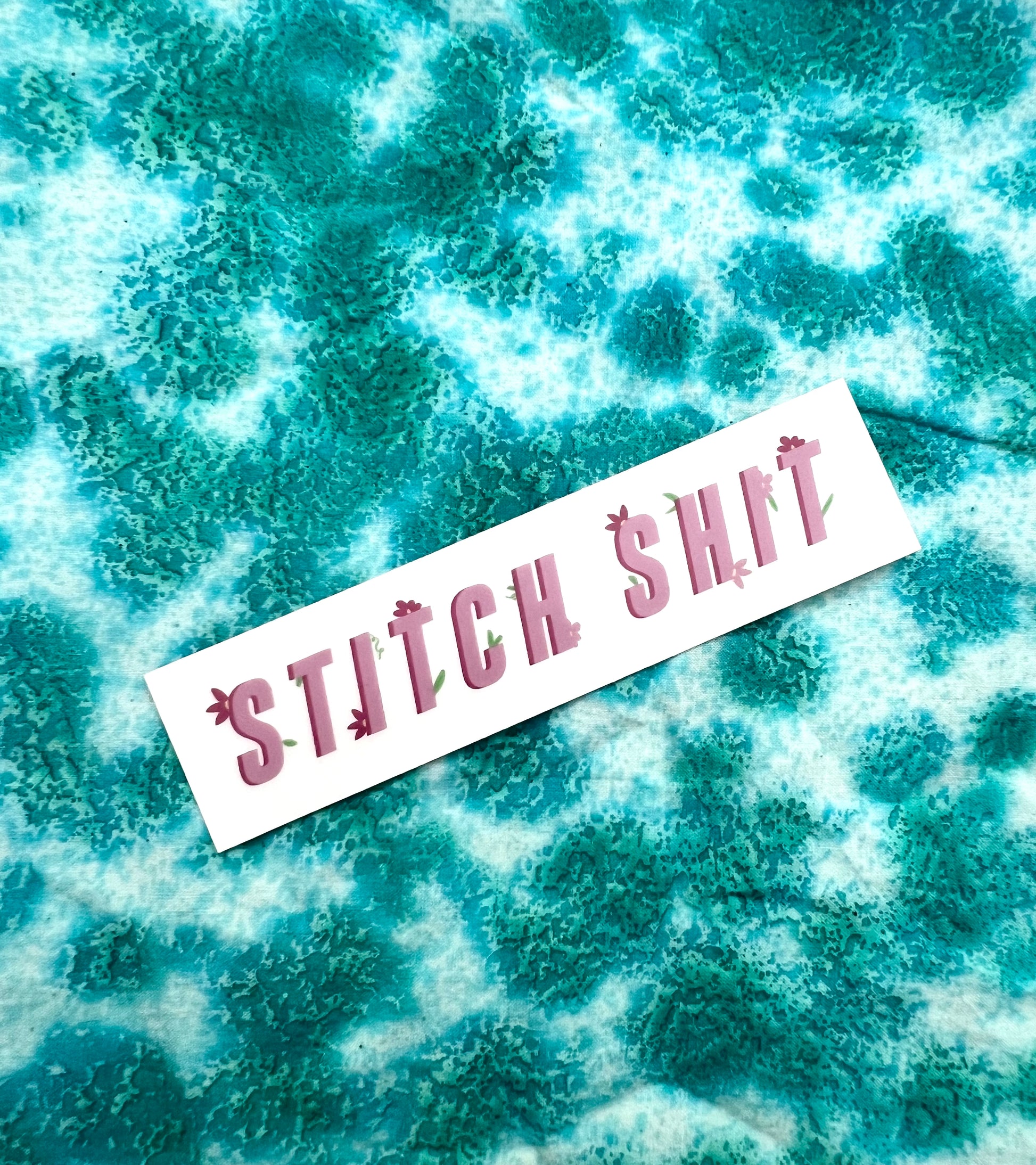 Stitch Shit - Large clear sticker - Atlantic Blue Canvas