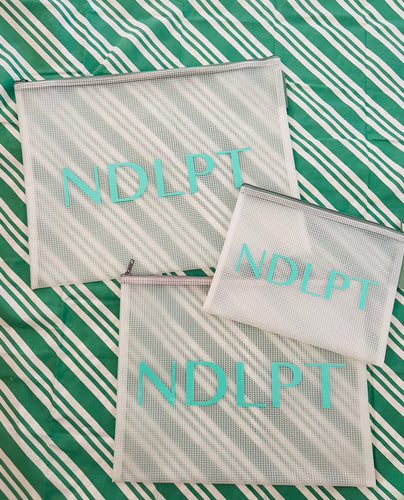 Bag Bundle - Set of 3 - NDLPT - Blue Font - Atlantic Blue Canvas