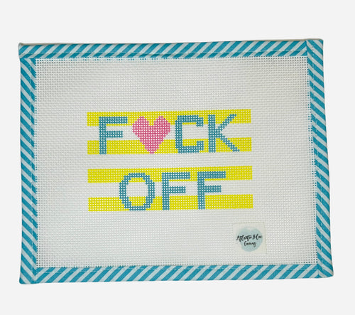 F* Off Cheeky Sign - Atlantic Blue Canvas