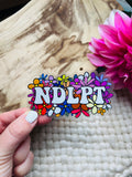 NDLPT Floral Clear Sticker - Atlantic Blue Canvas