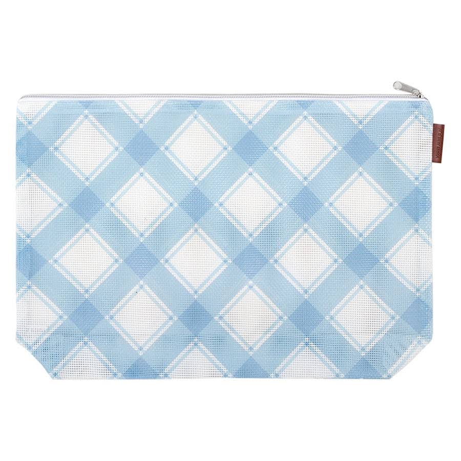 Large Canvas Plaid Bag - 11 x 16 - Blue - Atlantic Blue Canvas